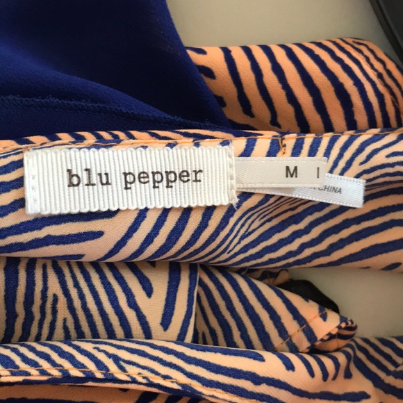 Blu pepper sleeveless dress. Orange/blue. Size med - Picture 4 of 4